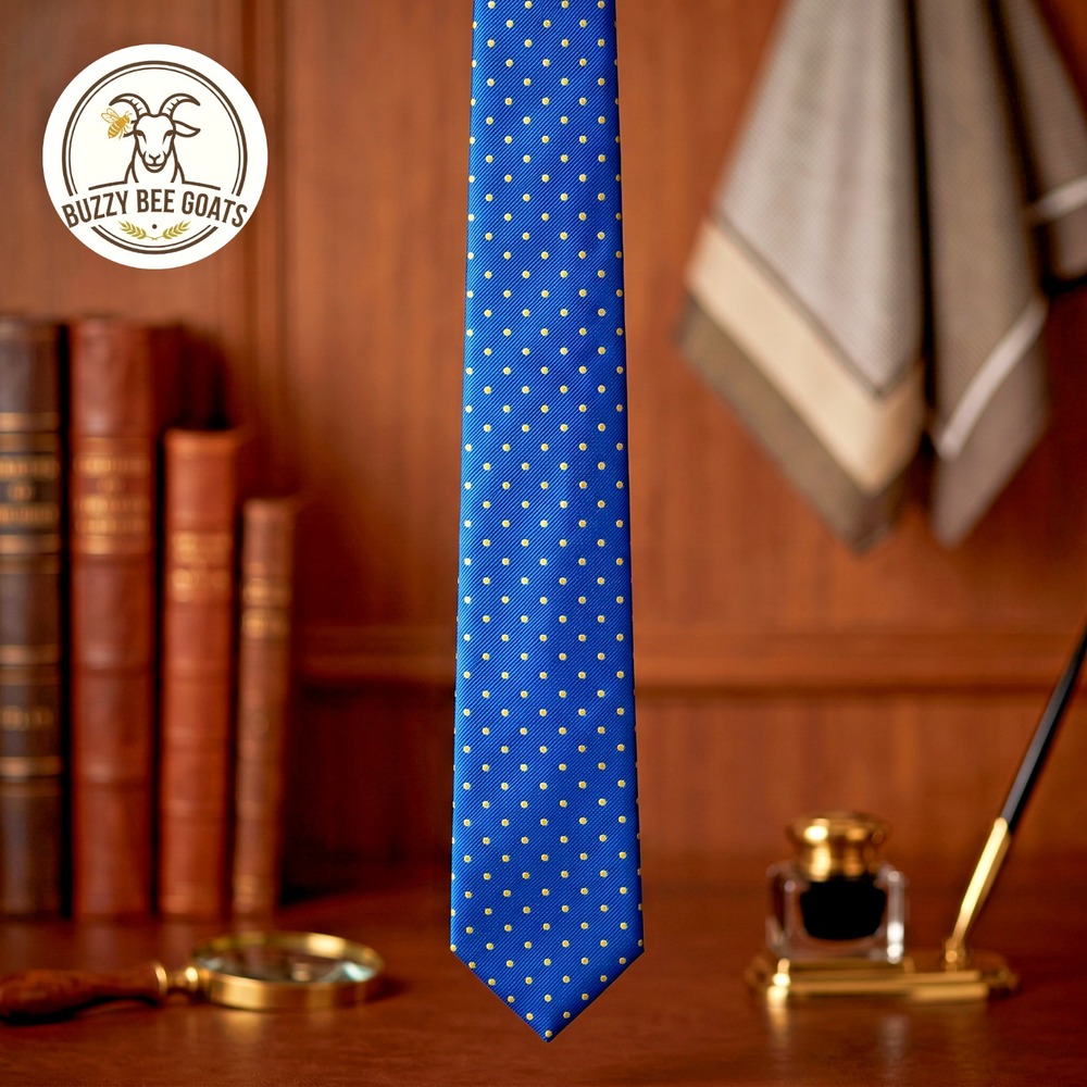 Title IZOD Silk Necktie Royal Blue Yellow Polka Dots Classic Preppy Men's Acces